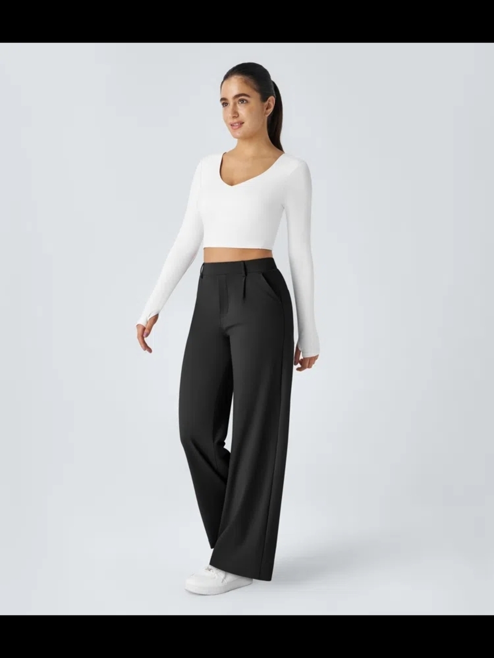Halara Flex High Waisted Wide Leg Work Pants XL Black Day Stretch Pull On NWOT